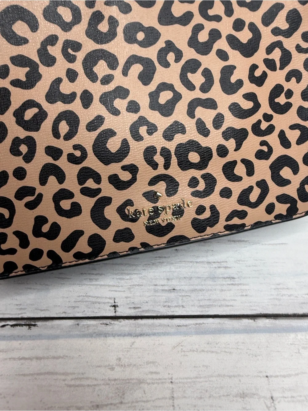 kate spade Leopard Print Crossbody in Tan and Black with Adjustable Strap